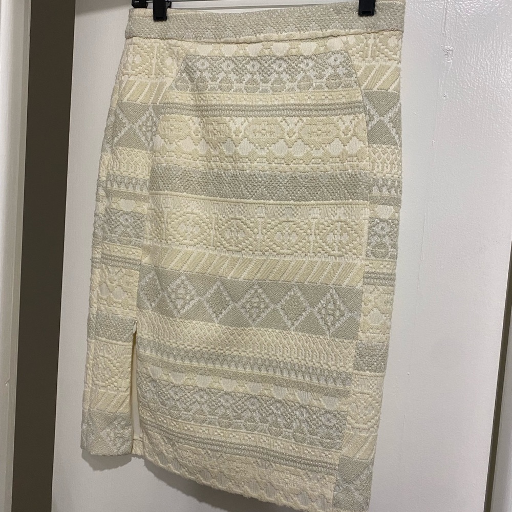 Rebecca Minkoff white skirt with zipper slit